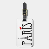 Parijs met Eiffeltoren en rood hart Bagagelabel (Voorkant verticaal)