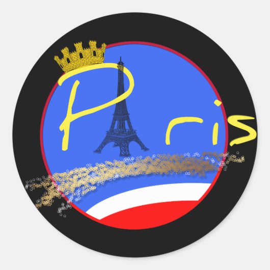 Parijs met kroon van de stad - Stickers (Voorkant)