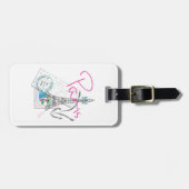 Parijs met liefde en Eiffeltoren Bagagelabel (Voorkant horizontaal)