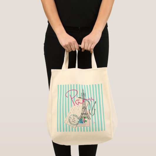 Parijs met liefde en Eiffeltoren Tote Bag (Voorkant (product))