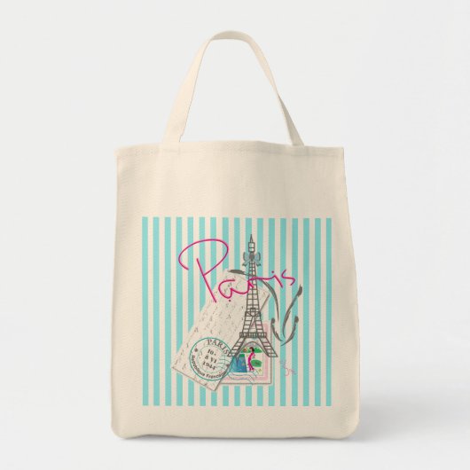 Parijs met liefde en Eiffeltoren Tote Bag (Voorkant)