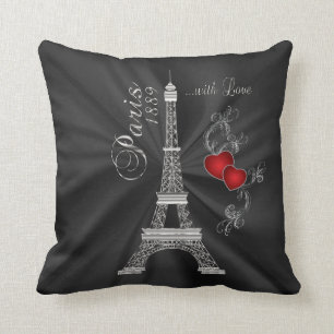 Parijs met liefde in Metallic Silver Kussen