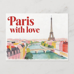 Parijs met liefde vintage reisansichtkaart briefkaart