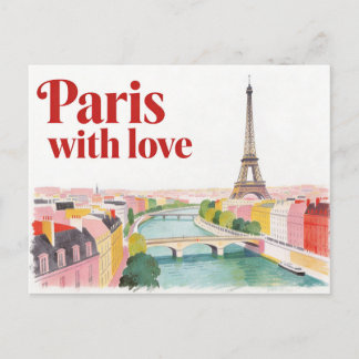 Parijs met liefde vintage reisansichtkaart briefkaart