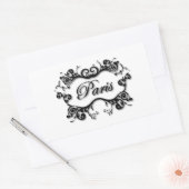 Parijs met scrollen rechthoekige sticker (Envelop)