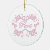Parijs met Scrollen roze Keramisch Ornament (Links)