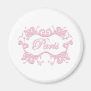 Parijs met Scrollen roze Magneet