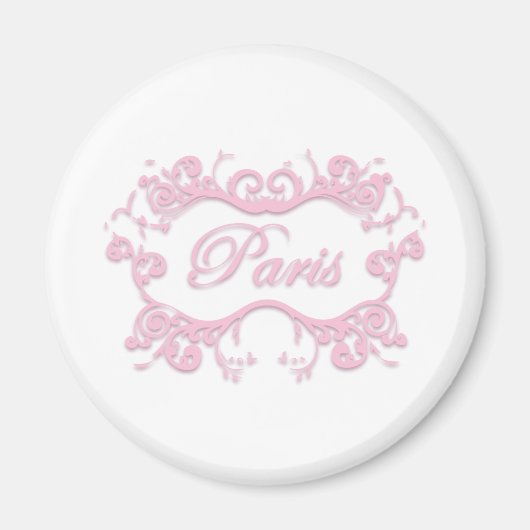 Parijs met Scrollen roze Magneet (Voorkant)