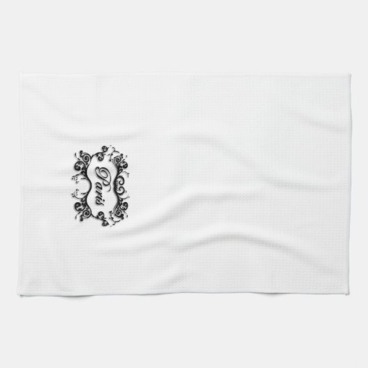 Parijs met scrollen theedoek (Horizontaal)