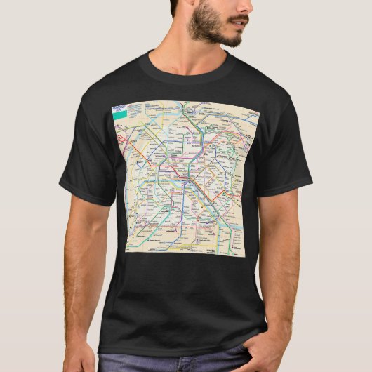 Parijs metrokaart Frankrijk T-shirt (Voorkant)