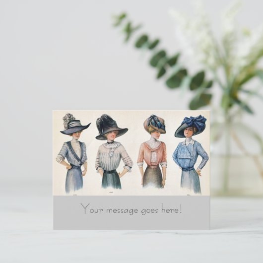  Parijs Mode 1910 Briefkaart (Staand voorkant)