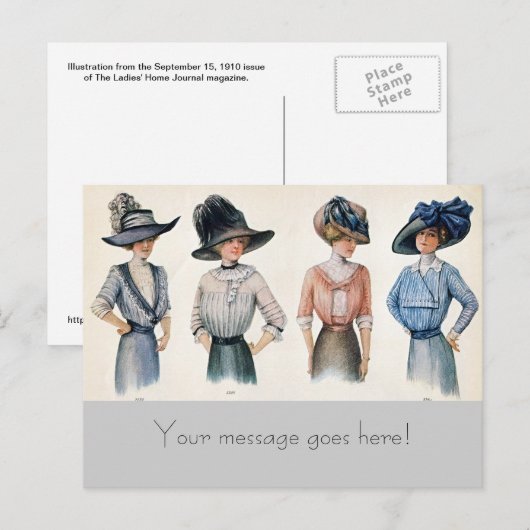 Parijs Mode 1910 Briefkaart (Voorkant / Achterkant)