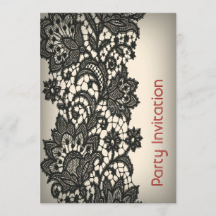 Parijs mode bloemenmotief zwart kant Kaart