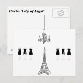 Parijs Mode Eiffeltoren Frans Briefkaart (Voorkant / Achterkant)