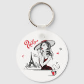 Parijs, Mode en koffie Sleutelhanger (Voorkant)