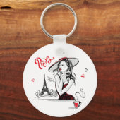 Parijs, Mode en koffie Sleutelhanger (Voorkant)