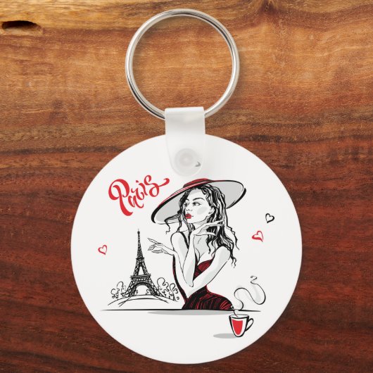 Parijs, Mode en koffie Sleutelhanger (Voorkant)