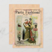 Parijs Modes 2- Briefkaart / Uitnodiging / RSVP (Voorkant / Achterkant)