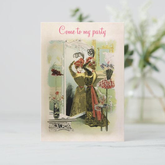 Parijs Modes ~ Uitnodigingen / RSVP #18 (Staand voorkant)