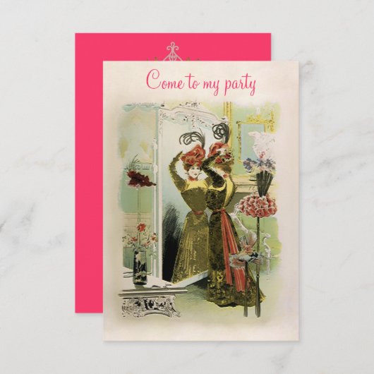 Parijs Modes ~ Uitnodigingen / RSVP #18 (Voorkant / Achterkant)