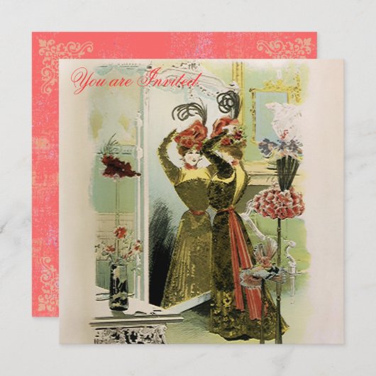 Parijs Modes ~ Uitnodigingen / RSVP #18 (Voorkant / Achterkant)