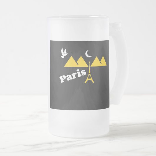 Parijs Mokken,,,,,,,,,,,, Matglas Bierpul (Voorkant rechts)