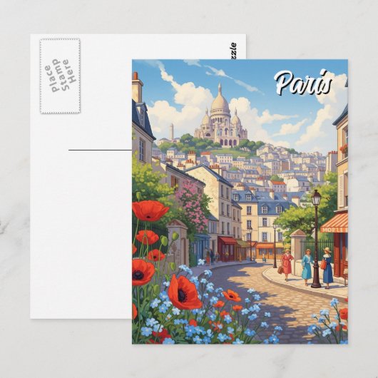 Parijs Montmartre Briefkaart (Voorkant / Achterkant)