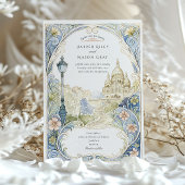 Parijs Montmartre bruiloft Waterverf Basiliek Kaart