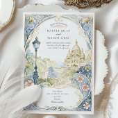 Parijs Montmartre bruiloft Waterverf Basiliek Kaart