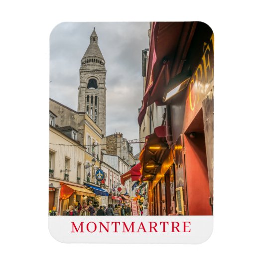 Parijs Montmartre in de avond koelkastmagneet Magneet (Verticaal)