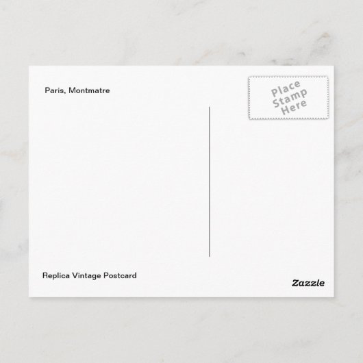 Parijs, Montmatre Briefkaart (Achterkant)