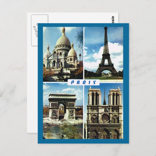 Parijs, Multiview Parijs Briefkaart (Voorkant / Achterkant)