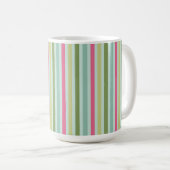 Parijs; Munt Groen & Roze Stripes Koffiemok (Voorkant rechts)