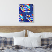 Parijs New York Amsterdam Kleurrijke Abstracte Kun Canvas Afdruk (Insitu (Slaapkamer))