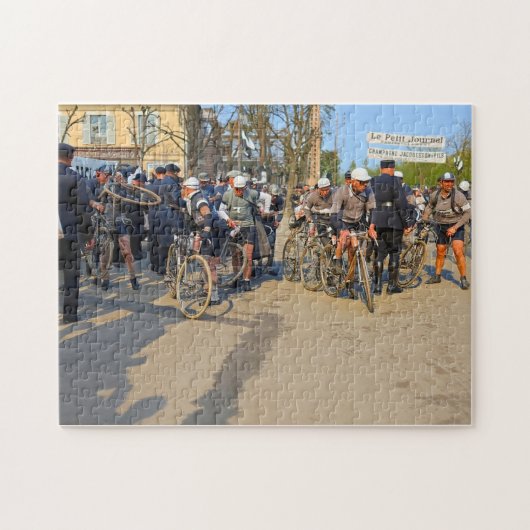 Parijs-Nice Fietsers Auxerre Yonne Frankrijk 1933 Legpuzzel (Horizontaal)