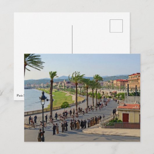 Parijs Nice Fietsers in Nice 19 maart 1933 Briefkaart (Voorkant / Achterkant)