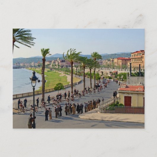 Parijs Nice Fietsers in Nice 19 maart 1933 Briefkaart (Voorkant)