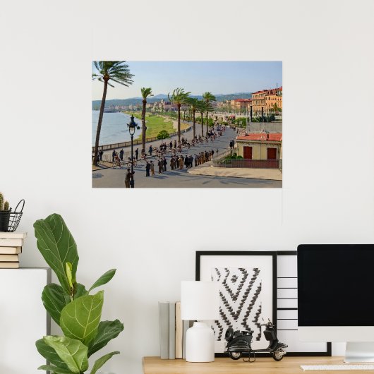 Parijs Nice Fietsers in Nice 19 maart 1933 Poster (Thuiskantoor)