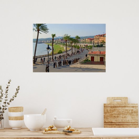 Parijs Nice Fietsers in Nice 19 maart 1933 Poster (Keuken)