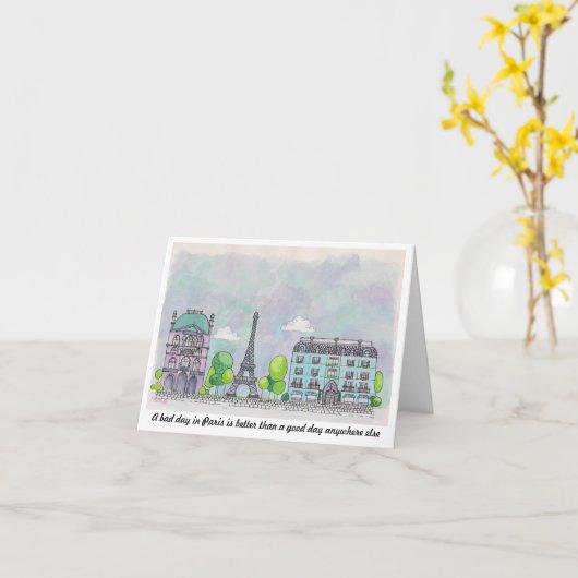 Parijs Notecard Kaart (Gele Bloem)