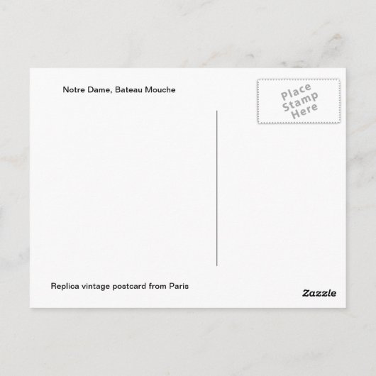  Parijs, Notre Dame, Bateau Mouche Briefkaart (Achterkant)