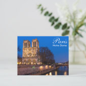 Parijs - Notre Dame bij nacht briefkaart (Staand voorkant)