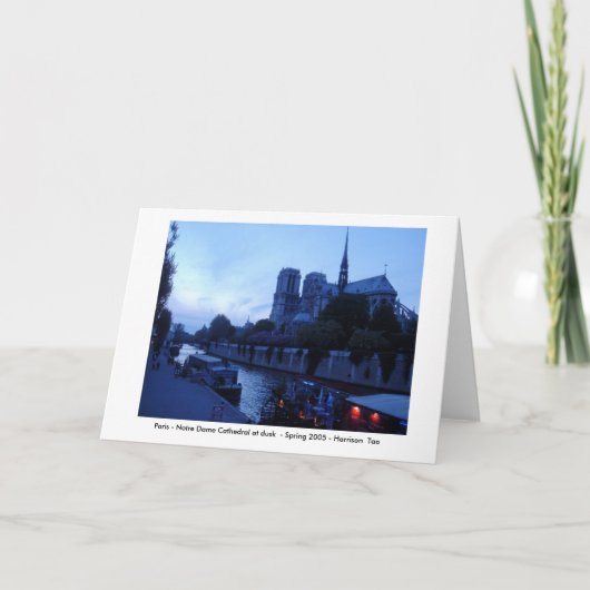 Parijs - Notre Dame bij Schemer Kaart (Voorkant)