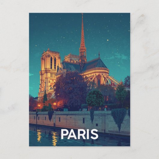 Parijs Notre Dame Briefkaart (Voorkant)