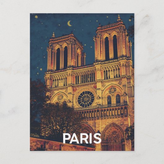 Parijs Notre Dame Briefkaart (Voorkant)