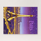 Parijs onder een Paarse Starry Sky Legpuzzel (Horizontaal)