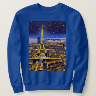 Parijs onder een Paarse Starry Sky Trui