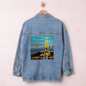 Parijs onder een Turquoise Blue Twilight Sky Denim Jacket (Hangar)
