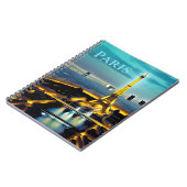 Parijs onder een Turquoise Blue Twilight Sky Notitieboek (Linkerzijde)