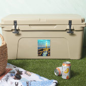 Parijs onder een Turquoise Blue Twilight Sky Sticker (Koeler)